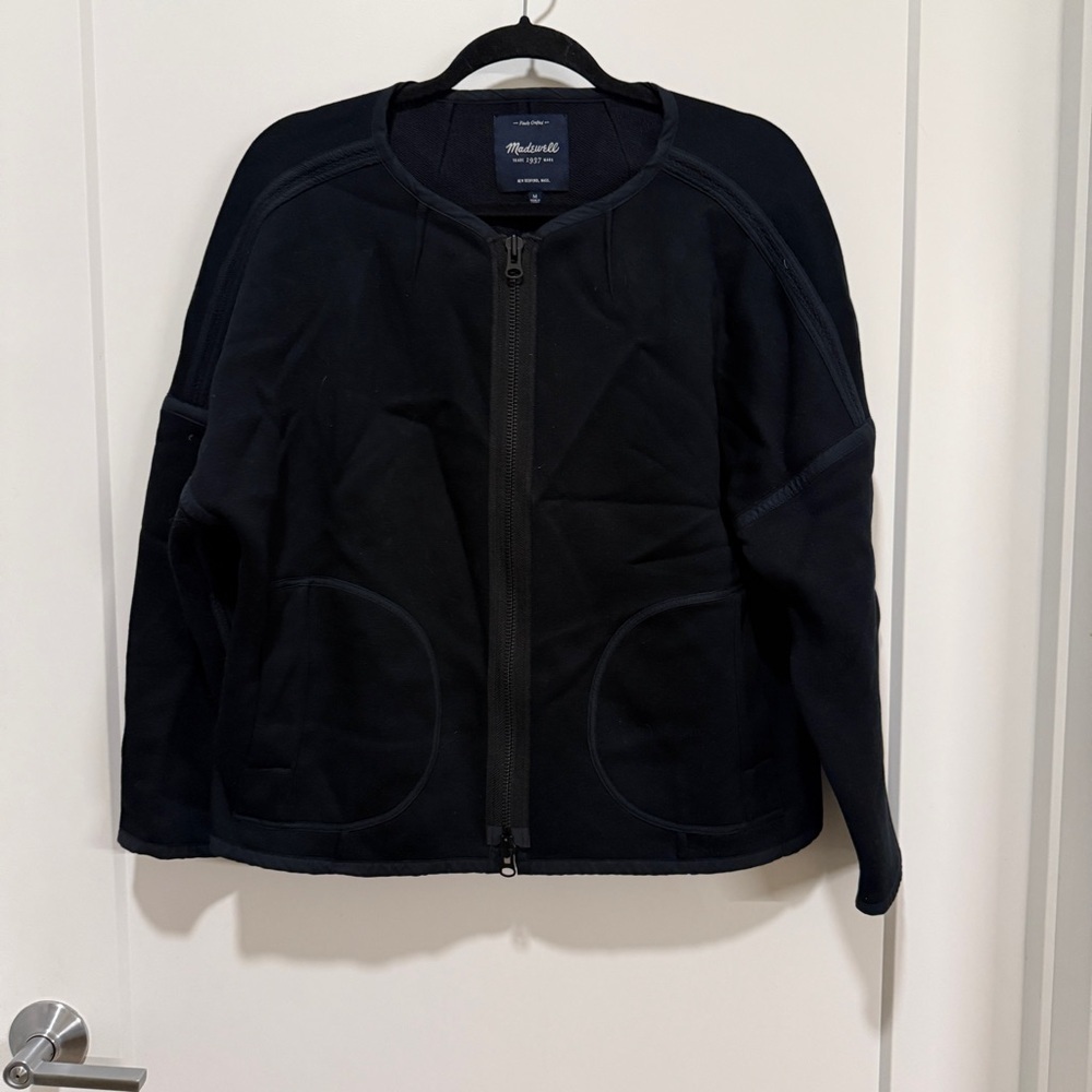 Madewell 1937 Ten Collarless Zip-Up Sweatshirt Jacket M